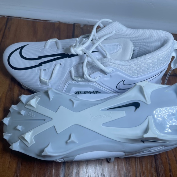 Nike Alpha Menace Pro 3 white Football Cleats Men’s Sz New No Box! - Picture 4 of 5